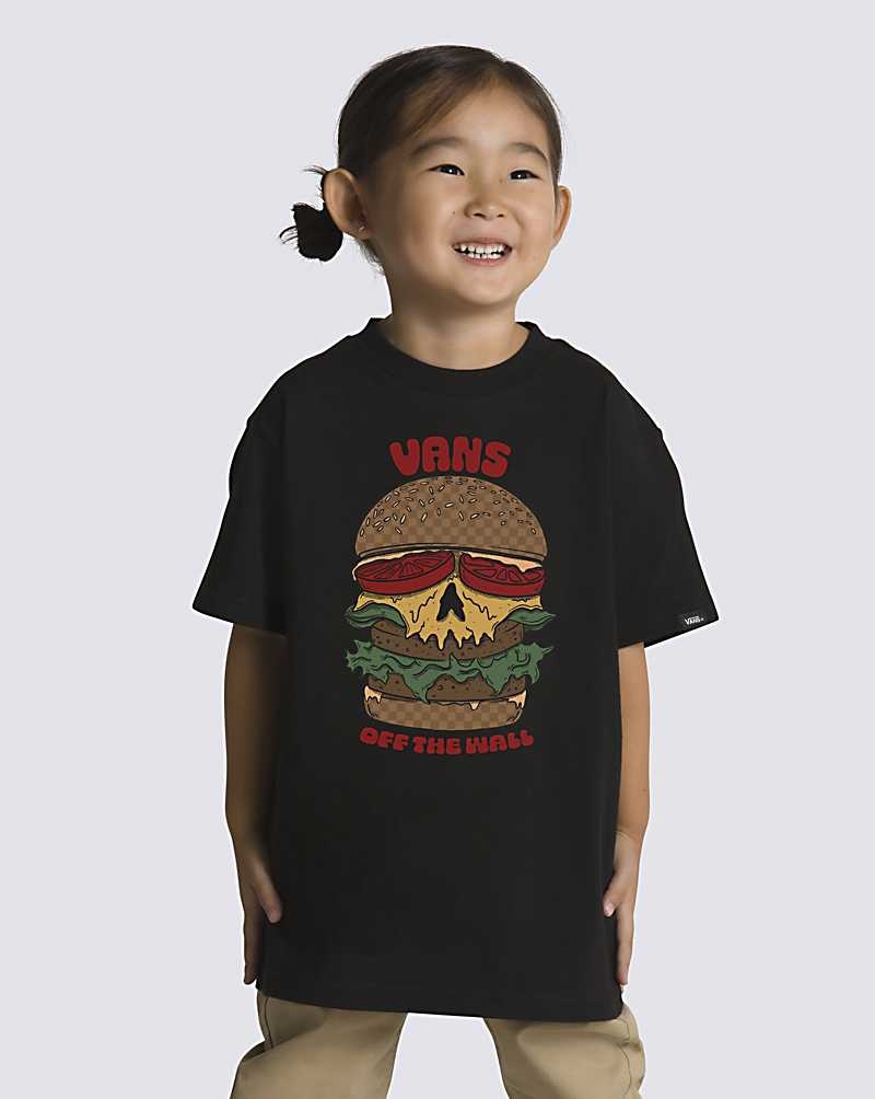 Vans Små Barn Skullburger T-Shirt Barn Svarta | Sverige JTSV03259