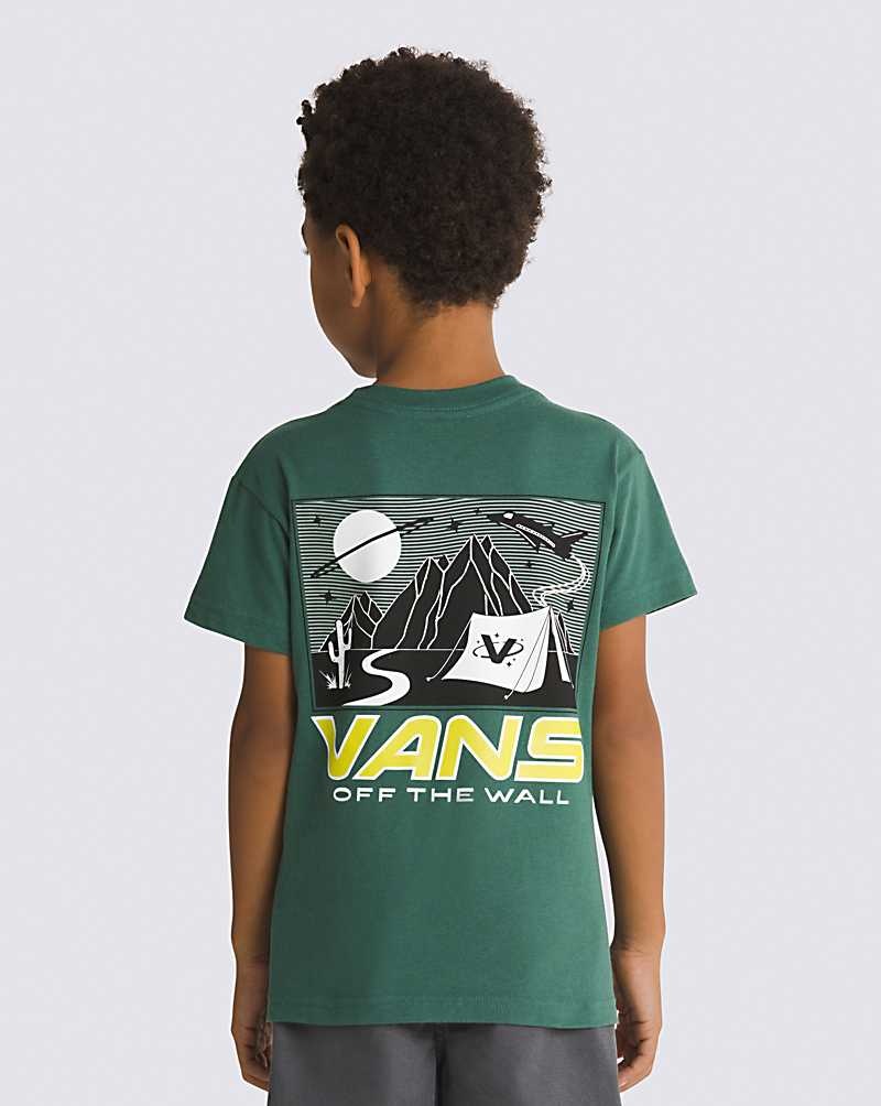 Vans Små Barn Space Camp T-Shirt Barn Gröna | Sverige CWNQ35064