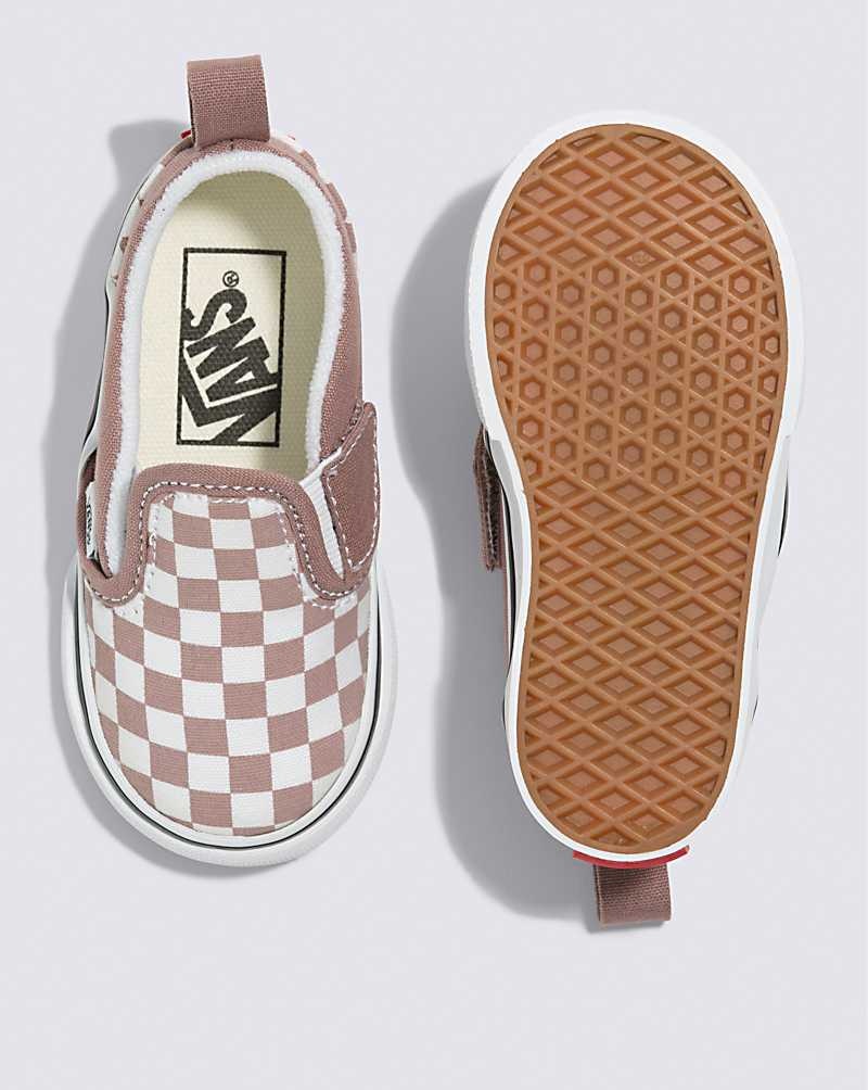 Vans Toddler Slip-On V Checkerboard Skor Barn Rosa | Sverige OHUN23456