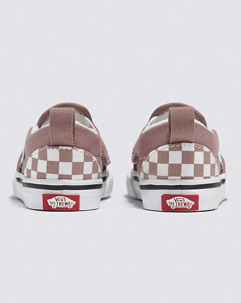 Vans Toddler Slip-On V Checkerboard Skor Barn Rosa | Sverige OHUN23456