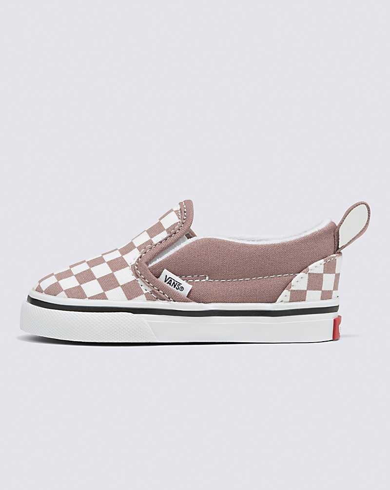 Vans Toddler Slip-On V Checkerboard Skor Barn Rosa | Sverige OHUN23456