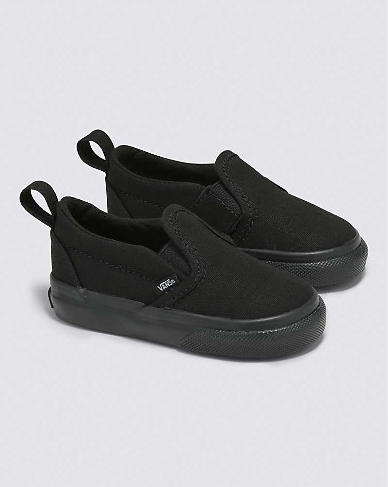 Vans Toddler Slip-On V Skor Barn Svarta | Sverige LDVK12785