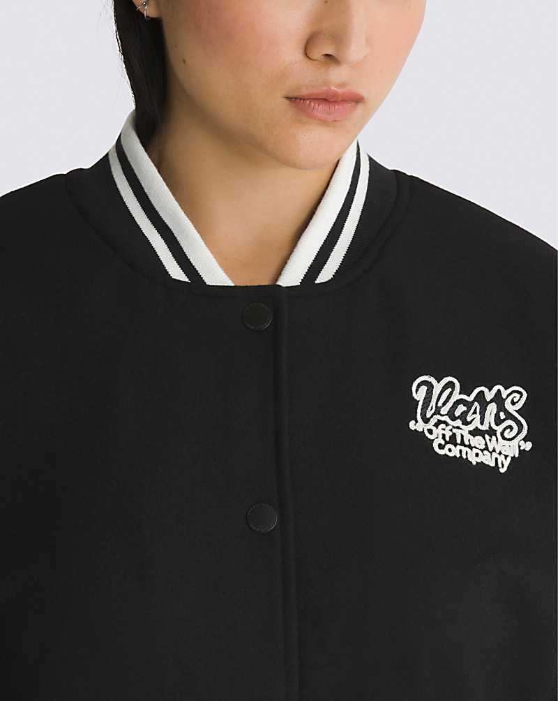 Vans Varsity Club Bomber Jacka Dam Svarta | Sverige XLAW30541