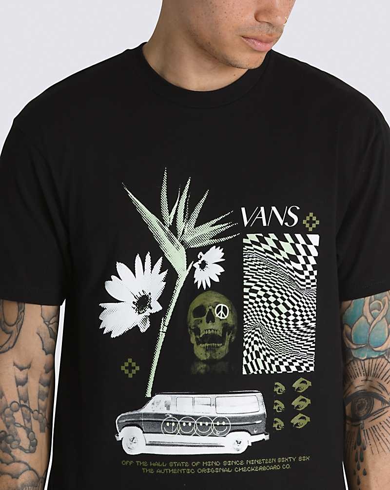 Vans Warped Vacation T-Shirt Herr Svarta | Sverige IZPE09243