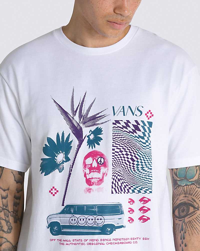 Vans Warped Vacation T-Shirt Herr Vita | Sverige BZJQ31859