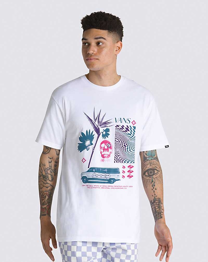 Vans Warped Vacation T-Shirt Herr Vita | Sverige BZJQ31859